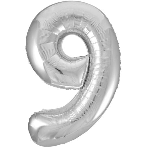 34&Quot; Shp Silver #9 Foil Balloon