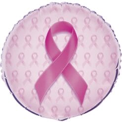18" RND Breast Cancer Ribbon Foil BLN