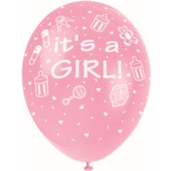 12" Its A Girl Pink Prem BLLN 50CT