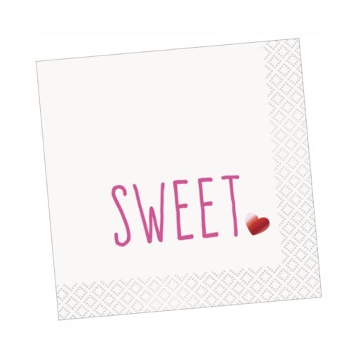 Sweet Valentines Napkins Beverage 16Ct