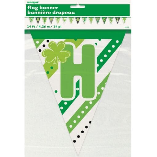 St Pats Day Paper Flag Pennants 14Ft