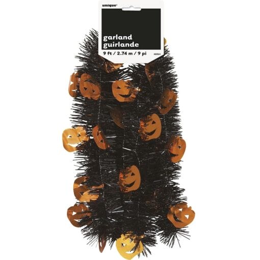 Pumpkin Tinsel Garland 9Ft