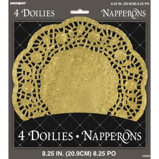 Doilies Gold Foil 8.25&Quot; 4Ct