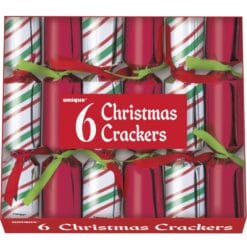 Red/GRN Cmas Crackers Astd 8"L 6CT