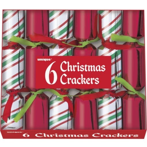 Red/Grn Cmas Crackers Astd 8&Quot;L 6Ct