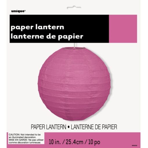 Lantern Round 10&Quot; Hot Pink