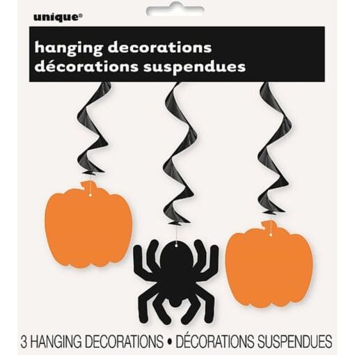 Pumpkin &Amp; Spider Hanging Decor 36&Quot; 3Ct