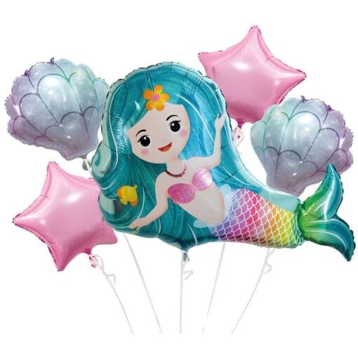 Bqt Mermaid Balloons 5Pcs