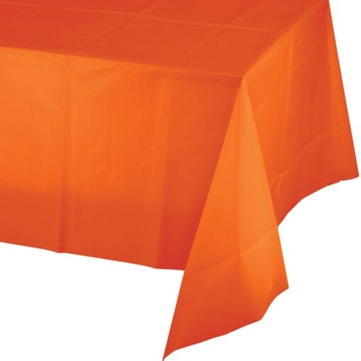 Orange Premium Plastic Tablecover 0.075Mm 54&Quot;X108&Quot;