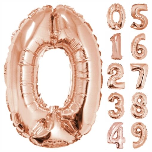 34&Quot; Shp Rose Gold Number Balloons