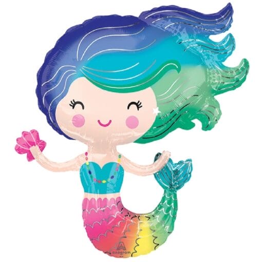 30&Quot; Shp Colorful Mermaid Foil Balloon