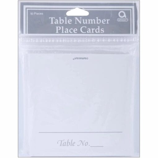 Table No. Placecard W/Silver 50Ct