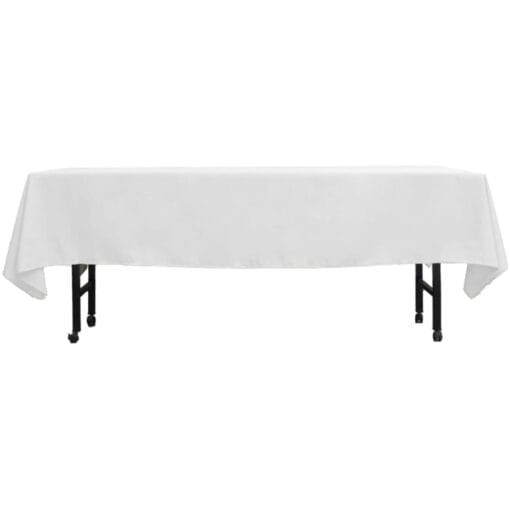 White Fabric Tablecloth Rectangle 56&Quot; X 110&Quot;