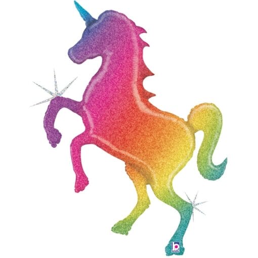 54&Quot; Shp Rainbow Unicorn Hologram Balloon