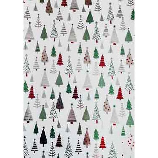 Multi Trees Metallic Christmas Wrapping Paper 24&Quot;X50'