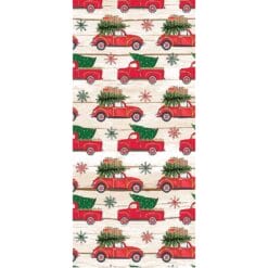 Red Cars & Trucks w/Trees Metallic Wrapping Paper 24"x50'