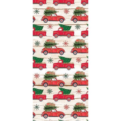 Red Cars &Amp; Trucks W/Trees Metallic Wrapping Paper 24&Quot;X50'