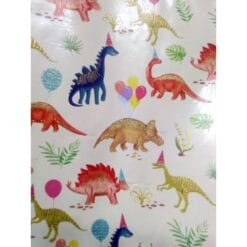 Dinosaurs w/Non-Shed Glitter Gift Wrap 24"x50'