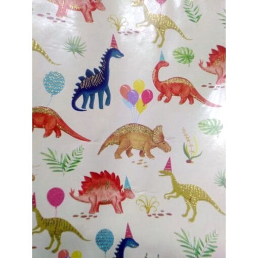 Dinosaurs W/Non-Shed Glitter Gift Wrap 24&Quot;X50'