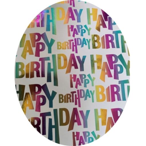 Happy Birthday Rainbow Hot Stamp Gift Wrap 24&Quot;X50'
