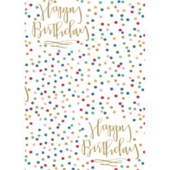Hot Stamp Dots & Happy Birthday Script Gift Wrap 24"x50'