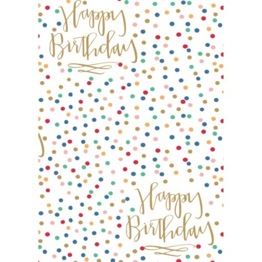 Hot Stamp Dots &Amp; Happy Birthday Script Gift Wrap 24&Quot;X50'
