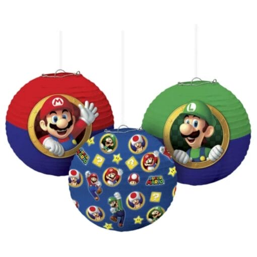 Super Mario Brothers™ Paper Lanterns 9.5&Quot; 3Ct