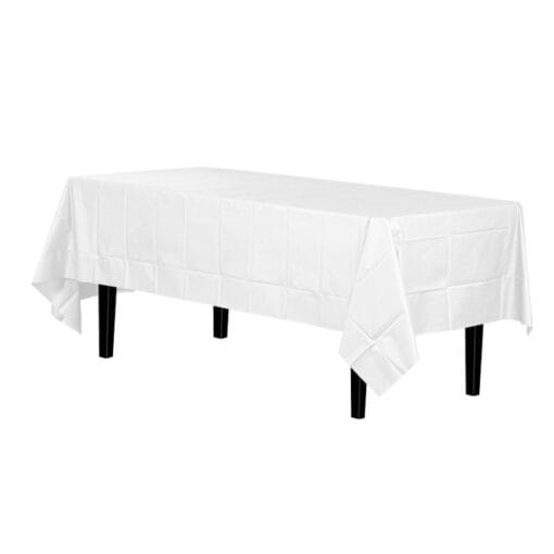 White Tablecover 54X108 Plastic