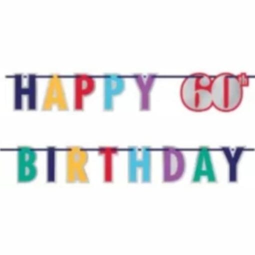 Happy 60Th Birthday Foil Letter Banner