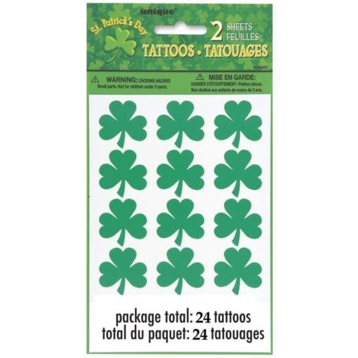 Shamrock Color Tattoo Sheets 2Ct