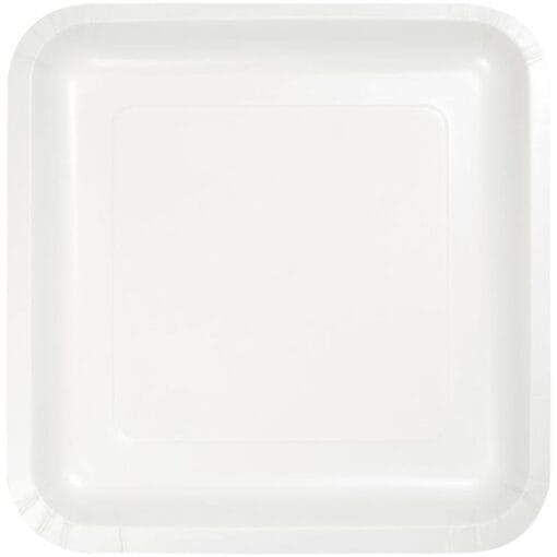 White Plate Paper Sqr 7&Quot; 18Ct