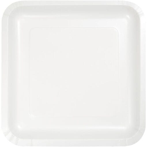 White Plate Paper Sqr 9&Quot; 18Ct