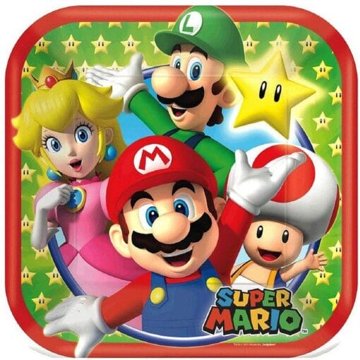 Super Mario Brothers™ Plates Sqr 7&Quot; 8Ct