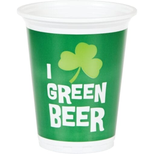 St Patricks Green Beer Plastic Tumbler 8Ct