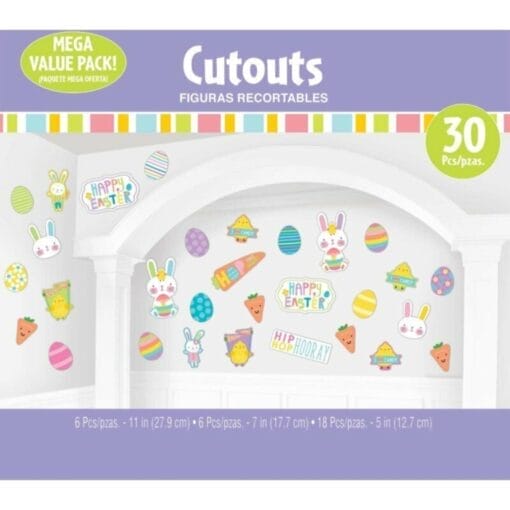 Hello Bunny Easter Cutouts Astd 30Ct