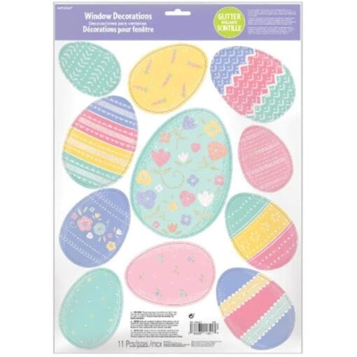 Easter Glitter Eggs Window Clings