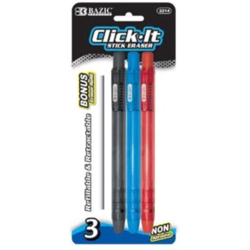 Click It Erasers 3Pk
