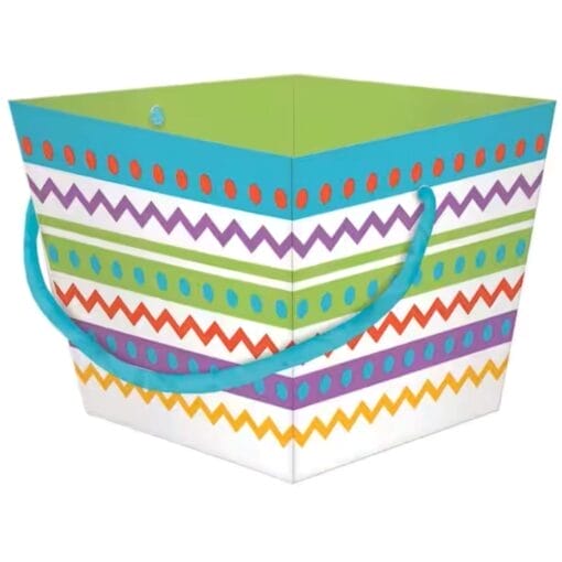 Easter Basket Square With Colored Horizontal Lines