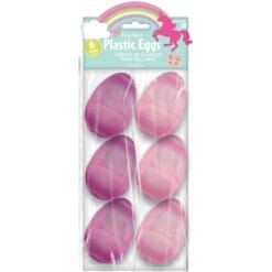 Easter Eggs Refillable Unicorn Pink Large 6CT