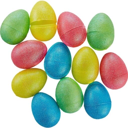 Easter Eggs Fillable Glitter Multicolor Small 12Ct