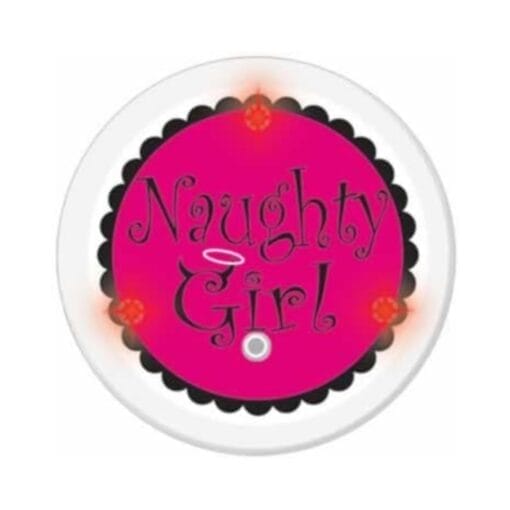 Flashing Naughty Girl Button 2.25&Quot;