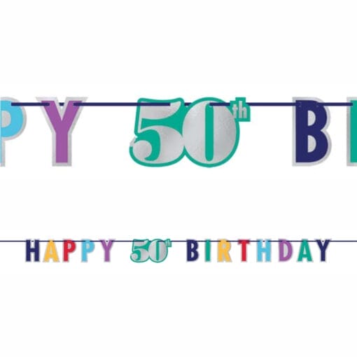 Happy 50Th Birthday Foil Letter Banner