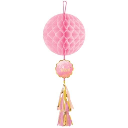 Oh Baby Girl Hanging Honeycomb W/Tassel Tail 29.5&Quot; 1Pc