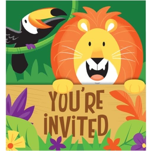 Jungle Safari Invitations 8Ct