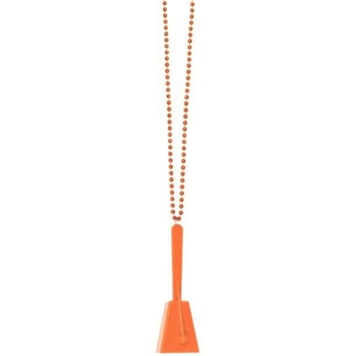 Orange Clacker/Noisemaker Necklace