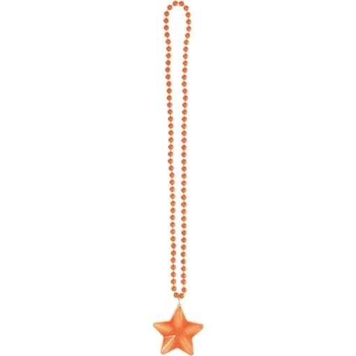 Orange Light Up Star Necklace