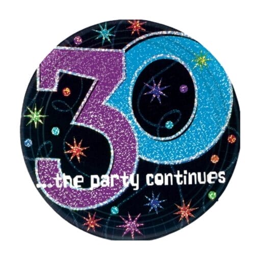 30 The Party Continues Plates 7&Quot; 8Ct