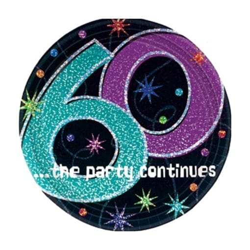 60 The Party Continues Plates 7&Quot; 8Ct