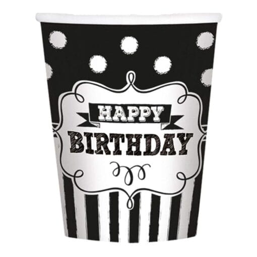 Chalkboard Birthday Cups Hot/Cold 9Oz 8Ct