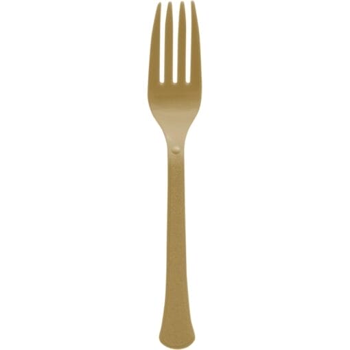 Gold Premium Plastic Forks 20Ct